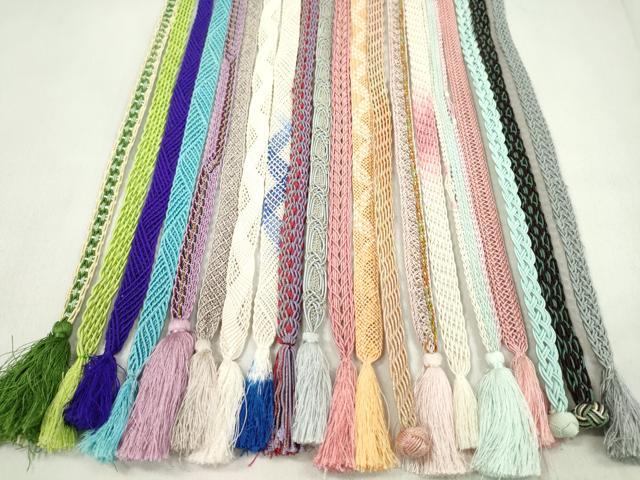 平和屋着物＊夏物　和装小物　帯締め20本セット　レース織　ラメ糸　長尺あり　逸品　CABL2767ju