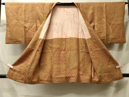 平和屋着物＃道行コート　吉祥花文　暈し染め　金彩　やまと誂製　正絹　逸品　CABL2802in