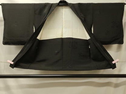 平和屋着物＃羽織 馬地紋 黒地 正絹 逸品 未使用 CABL2807in