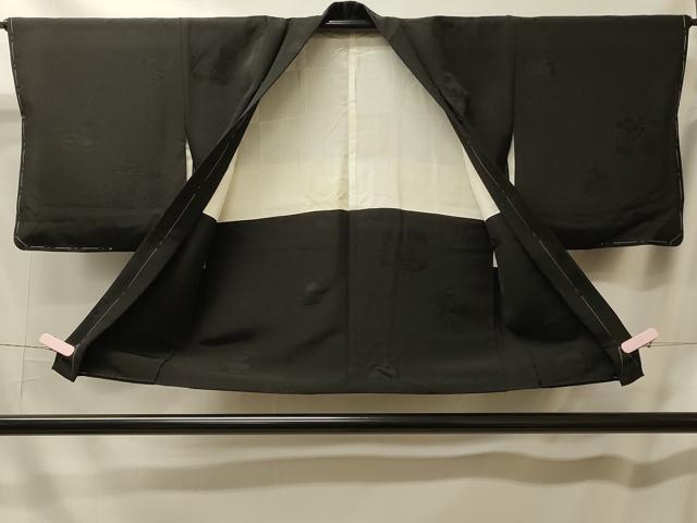 平和屋着物＃羽織 馬地紋 黒地 正絹 逸品 未使用 CABL2807in