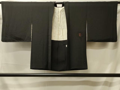 平和屋着物＃羽織 総刺繍 動物花文 黒地 正絹 逸品 CABL2808in