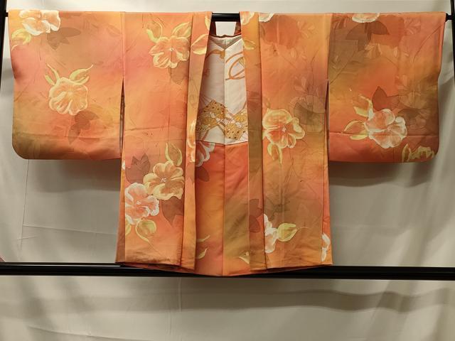 平和屋着物＃羽織 地紋起こし 草花文 暈し染め 正絹 逸品 CABL2813in