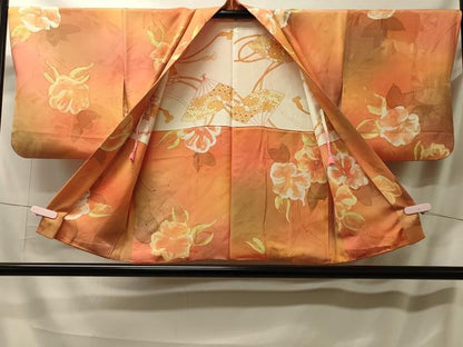 平和屋着物＃羽織 地紋起こし 草花文 暈し染め 正絹 逸品 CABL2813in
