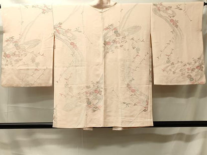 平和屋着物＃羽織 寿光織 流水草花文 銀糸 正絹 逸品 CABL2814in