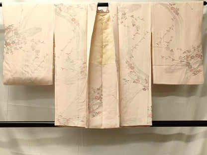 平和屋着物＃羽織 寿光織 流水草花文 銀糸 正絹 逸品 CABL2814in