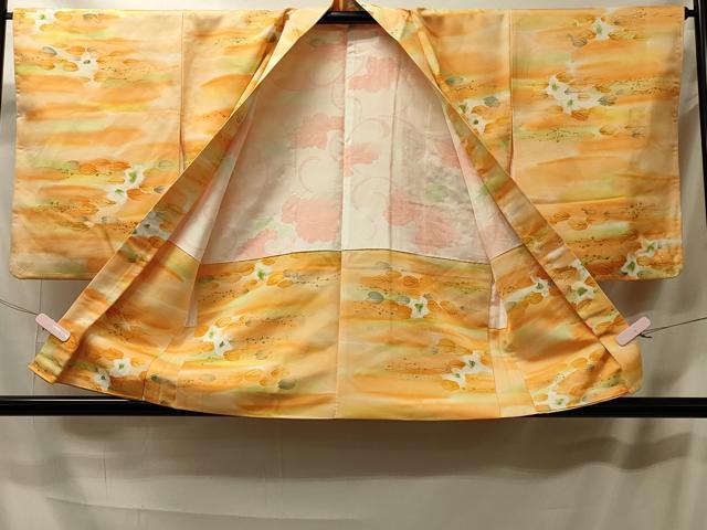 平和屋着物＃羽織 手描き 草花文 暈し染め 正絹 逸品 未使用 CABL2815in
