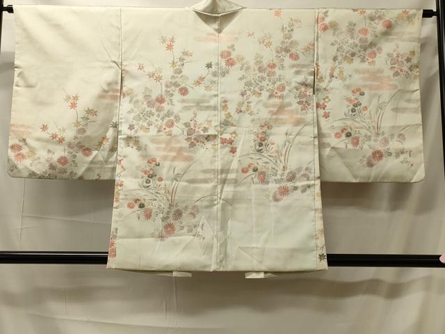 平和屋着物＃羽織　寿光織　草花文　金糸　正絹　逸品　CABL2826in
