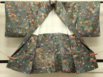 平和屋着物＃道中着　鳳凰花文　金彩　ロング丈　正絹　逸品　CABL2832in