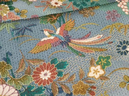 平和屋着物＃道中着　鳳凰花文　金彩　ロング丈　正絹　逸品　CABL2832in