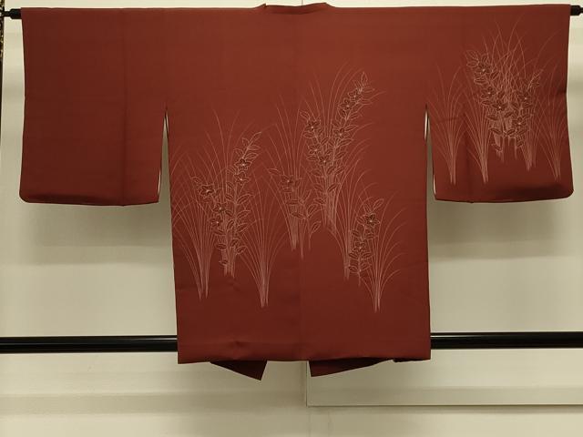 平和屋着物＃道行コート　草花文　正絹　逸品　CABL2845in