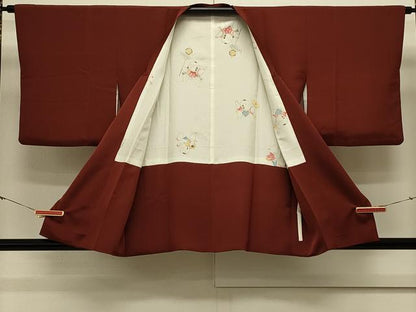 平和屋着物＃道行コート　草花文　正絹　逸品　CABL2845in