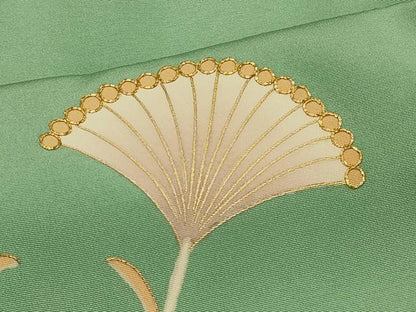 平和屋着物＃道行コート　駒刺繍　草花文　金彩　正絹　逸品　CABL2846in