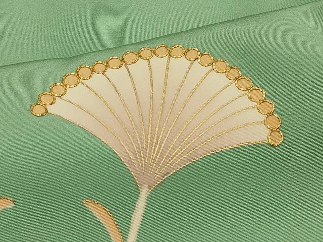 平和屋着物＃道行コート　駒刺繍　草花文　金彩　正絹　逸品　CABL2846in