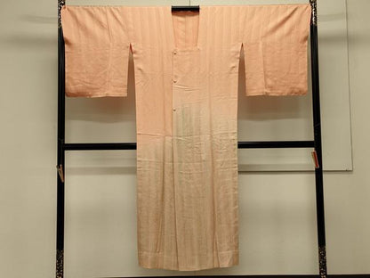平和屋着物＃道行コート　単衣　縞　ロング丈　正絹　逸品　未使用　CABL2852in