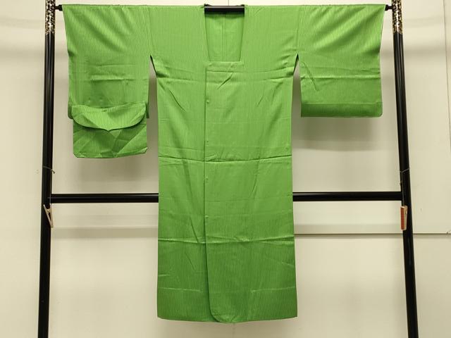 平和屋着物＃道行コート　雨コート　色無地　単衣　縞地紋　ポーチ付き　ロング丈　正絹　逸品　未使用　CABL2856in