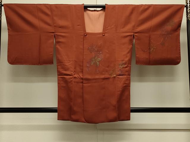 平和屋着物＃道行コート　ろうけつ染め　葡萄蔦の葉文　正絹　逸品　CABL2860in