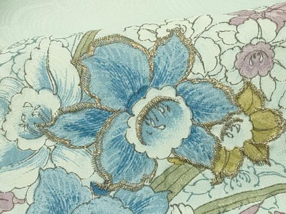 平和屋着物＃羽織 刺繍 草花文 金糸 正絹 逸品 CABL2868in