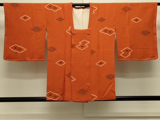平和屋着物＃道行コート　絞り　地紋起こし　菱重ね文　正絹　逸品　未使用　CABL2873in