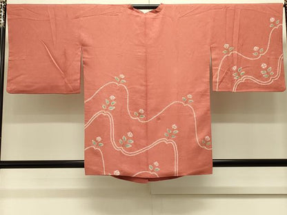 平和屋着物＃道行コート　絞り　草花文　金彩　正絹　逸品　CABL2875in