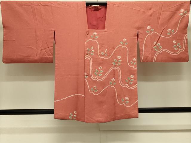 平和屋着物＃道行コート　絞り　草花文　金彩　正絹　逸品　CABL2875in