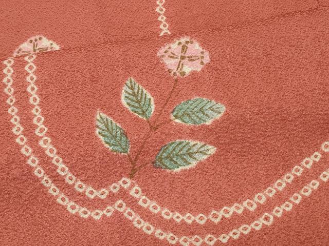平和屋着物＃道行コート　絞り　草花文　金彩　正絹　逸品　CABL2875in