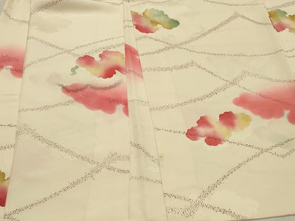 平和屋着物＃羽織 地紋起こし 雲取り文 暈し染め 正絹 逸品 CABL2878in