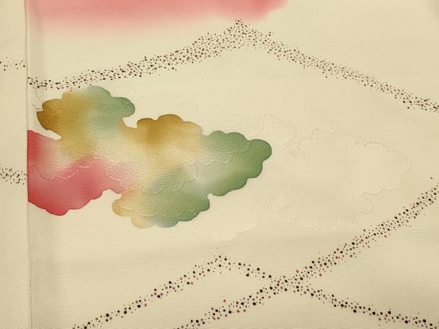 平和屋着物＃羽織 地紋起こし 雲取り文 暈し染め 正絹 逸品 CABL2878in