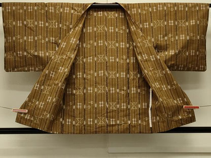 平和屋着物＃道行コート　紬地　絣文様　正絹　逸品　CABL2879in