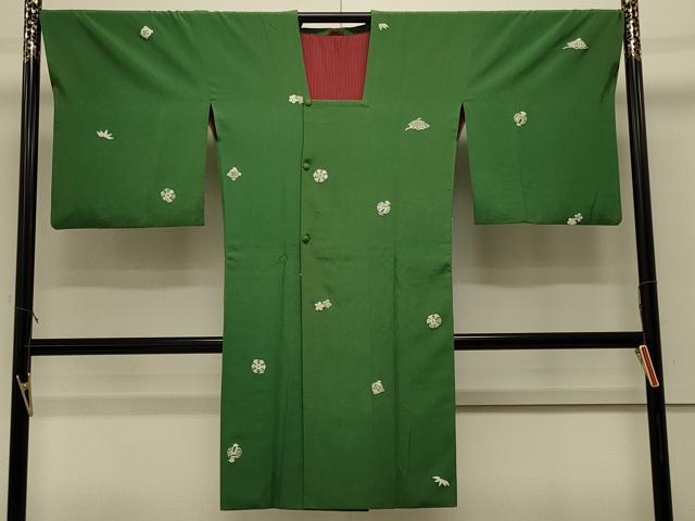 平和屋着物＃中国三大刺繍　相良刺繍　総刺繍　道行コート　宝尽くし草花文　ロング丈　正絹　逸品　CABL2884in