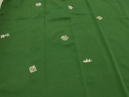平和屋着物＃中国三大刺繍　相良刺繍　総刺繍　道行コート　宝尽くし草花文　ロング丈　正絹　逸品　CABL2884in
