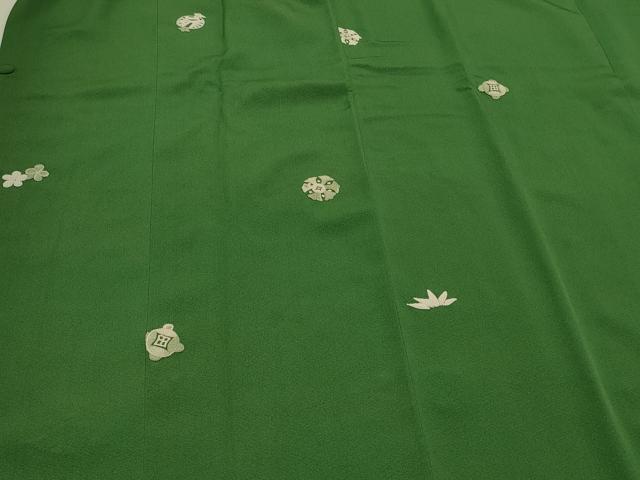 平和屋着物＃中国三大刺繍　相良刺繍　総刺繍　道行コート　宝尽くし草花文　ロング丈　正絹　逸品　CABL2884in
