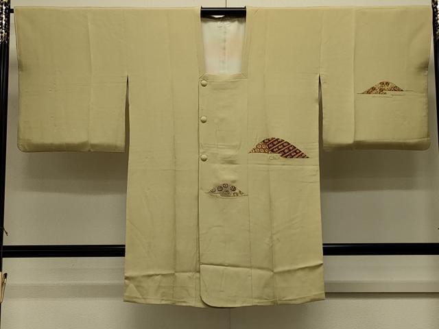 平和屋着物＃中国三大刺繍　相良刺繍　総刺繍　道行コート　遠山吉祥文　金糸　ロング丈　正絹　逸品　CABL2885in