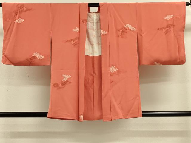 平和屋着物＃羽織 絞り 地紋起こし 片輪車流水花文 正絹 逸品 CABL2888in