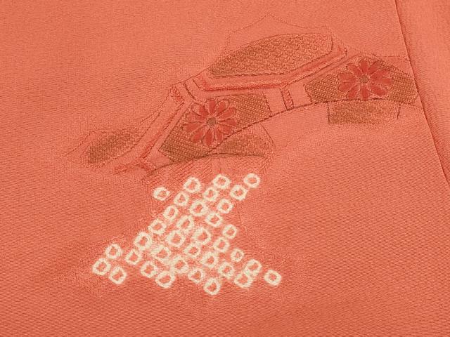 平和屋着物＃羽織 絞り 地紋起こし 片輪車流水花文 正絹 逸品 CABL2888in