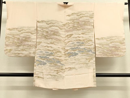 平和屋着物＃羽織 寿光織 雲重ね文 金糸 正絹 逸品 CABL2892in