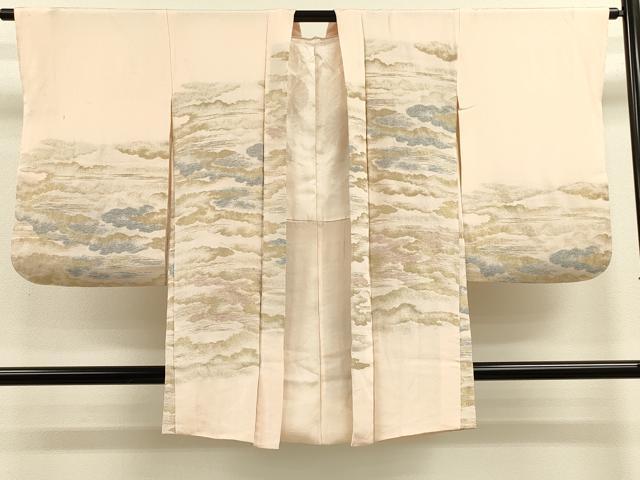 平和屋着物＃羽織 寿光織 雲重ね文 金糸 正絹 逸品 CABL2892in