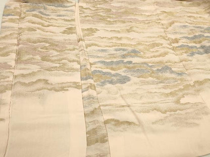 平和屋着物＃羽織 寿光織 雲重ね文 金糸 正絹 逸品 CABL2892in