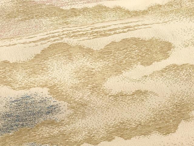平和屋着物＃羽織 寿光織 雲重ね文 金糸 正絹 逸品 CABL2892in