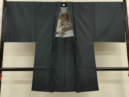 平和屋着物＃男性　長羽織　紬地　100亀甲　総詰め　キングサイズ　正絹　逸品　未使用　CABL2893in