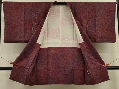 平和屋着物＃道行コート　霞文　暈し染め　ロング丈　正絹　逸品　CABL2896in
