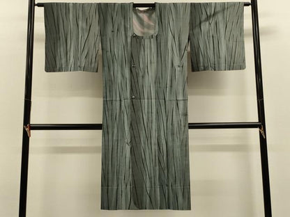 平和屋着物＃道行コート　雨コート　単衣　竜巻絞り　ロング丈　正絹　逸品　CABL2901in