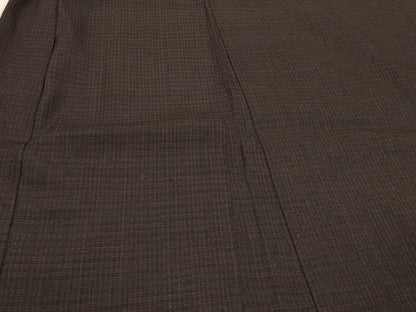 平和屋着物＃男性　長羽織　紬地　格子　正絹　逸品　CABL2907in