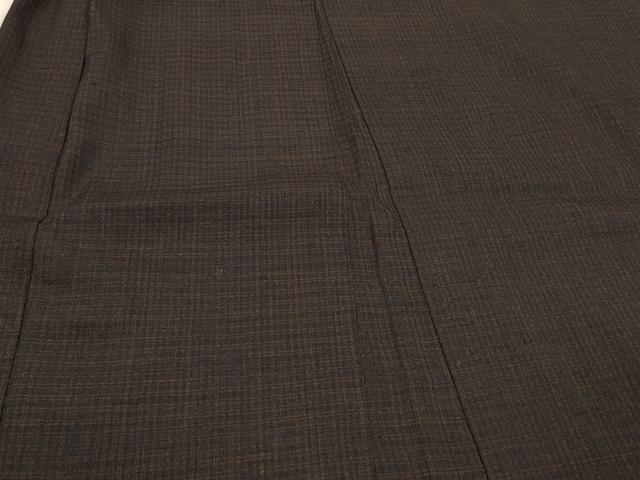 平和屋着物＃男性　長羽織　紬地　格子　正絹　逸品　CABL2907in