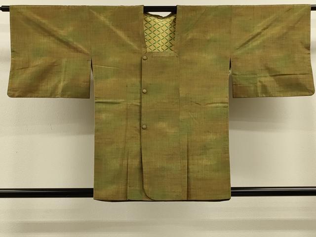 平和屋着物＃道行コート　紬地　格子霞文　暈し染め　正絹　逸品　CABL2908in