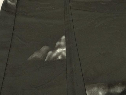平和屋着物＃羽織 遠山文 暈し染め 黒地 正絹 逸品 CABL2909in