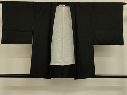 平和屋着物＃羽織　総刺繍　枝花文　黒地　金糸　洗える着物　CABL2913in