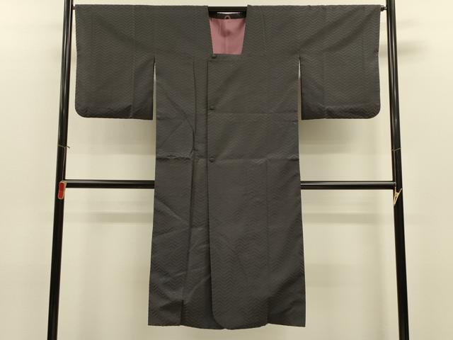 平和屋着物＃道行コート　輪奈織　幾何学文様　ロング丈　正絹　逸品　CABL2916in
