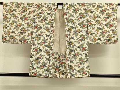 平和屋着物＃羽織 草花文 正絹 逸品 CABL2918in