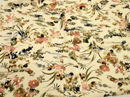 平和屋着物＃羽織　流水草花文　正絹　逸品　CABL2921in