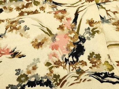平和屋着物＃羽織　流水草花文　正絹　逸品　CABL2921in
